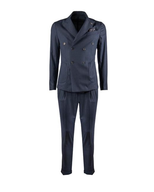 Bob Blue Beige Pinstripe Suit for men