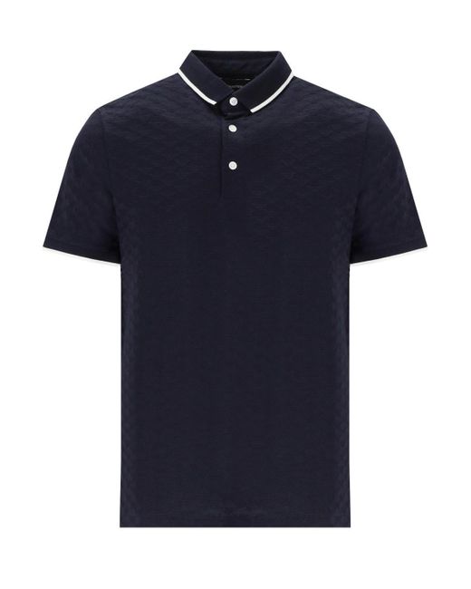 Emporio Armani Navy Blue Polo Shirt for men