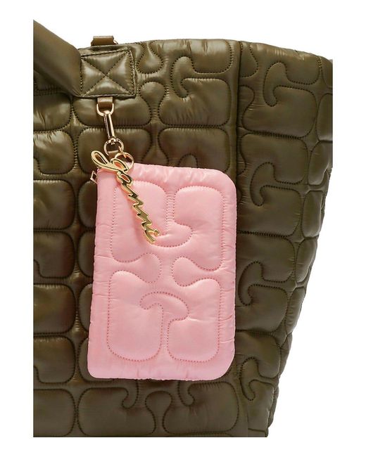 Ganni Pink Quilted Pochette