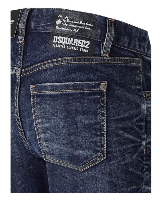 DSquared² Medium Waist Flare Jeans in het Blue