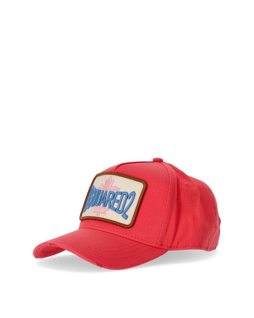 Gorra de baseball d2 patch coral DSquared² de color Red