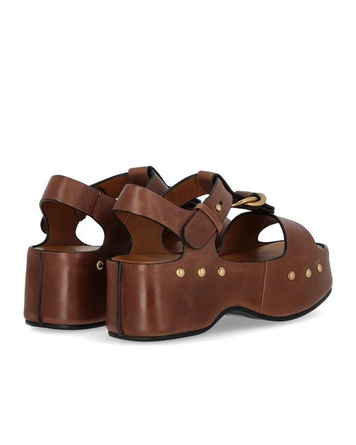 MISS OLIVIA Brown Carola Coffee Platform Sandal