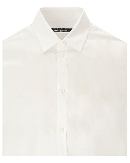 Camisa mini d2 relaxed blanca DSquared² de hombre de color White