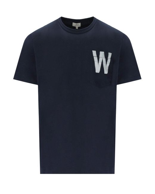 Woolrich Flag es t-shirt in Blue für Herren