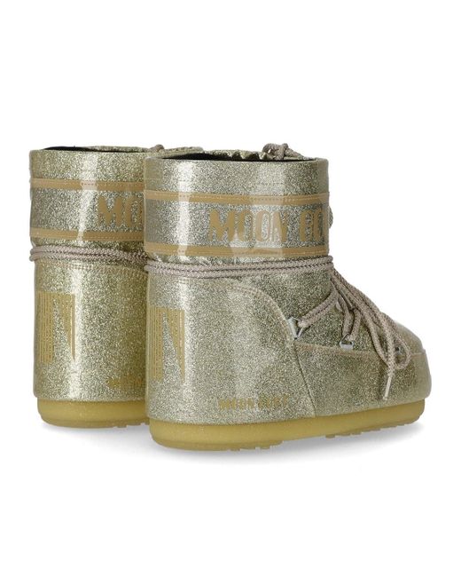 Moon Boot Green Icon Low Glitter Snow Boot