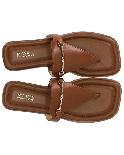 Ciabatta Infradito Lena Cuoio di Michael Kors in Brown