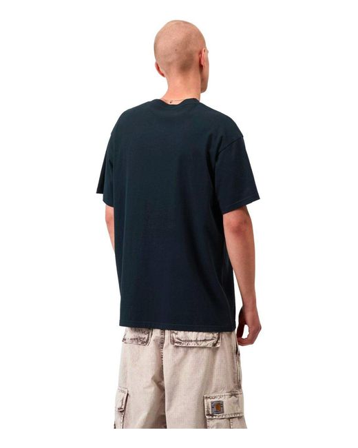Carhartt Black S/S Script Embroidery Deep Night T-Shirt for men