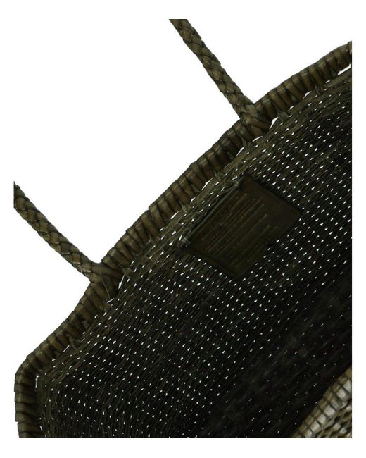 Dragon Diffusion Green B.Weave Small Khaki Basket Bag