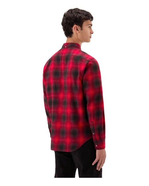 Woolrich Madras Check Red And Black Shirt for men