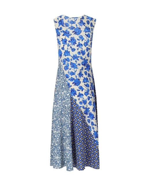Abito Midi Cubano A Fiori Bluette di Weekend by Maxmara