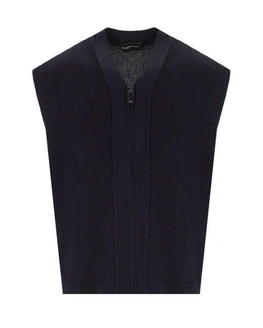 Emporio Armani Marine Mouwloos Vest in het Blue voor heren