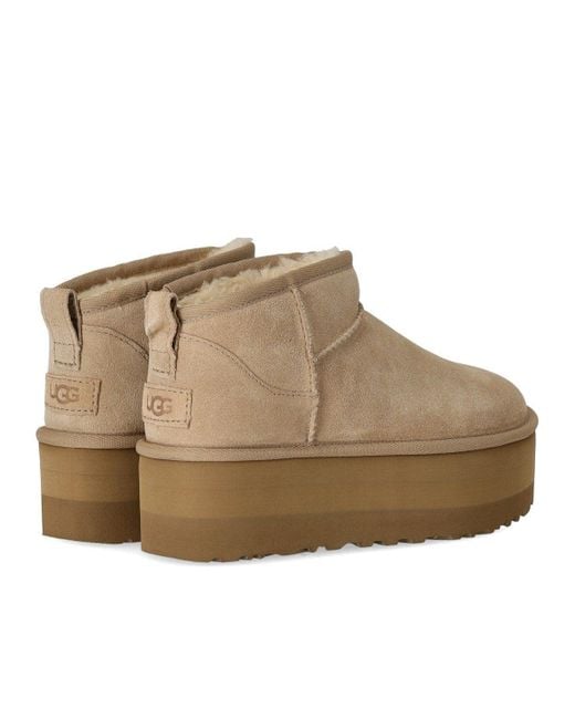 Ugg Brown Classic ultra mini platform sand stiefel