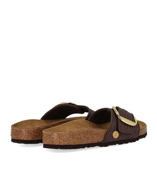 Birkenstock Brown Madrid Raffia Big Buckle Carafe Sandal