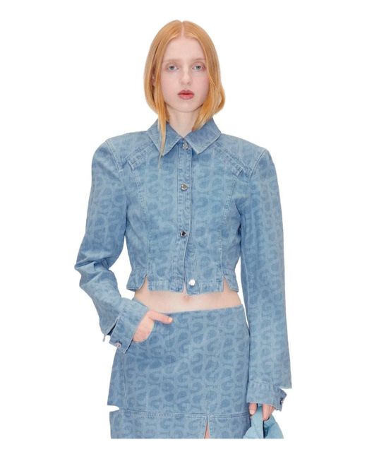 Stine Goya Blue Sammie Cropped Denim Jacket