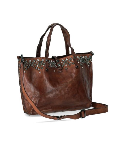 Campomaggi Bella Di Notte Cognac Shopper in het Brown
