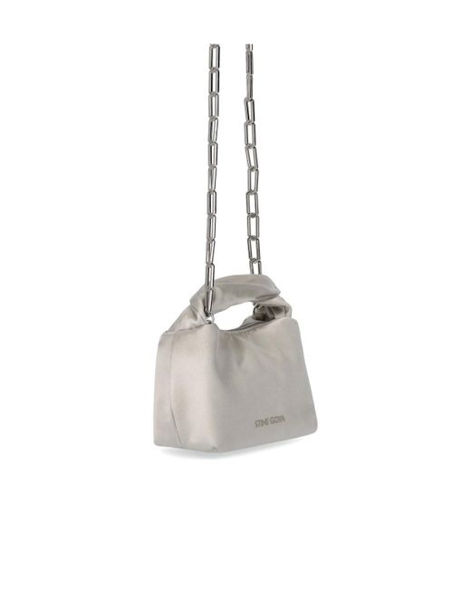 Stine Goya White ZIGGY Satin Grey Micro Bag