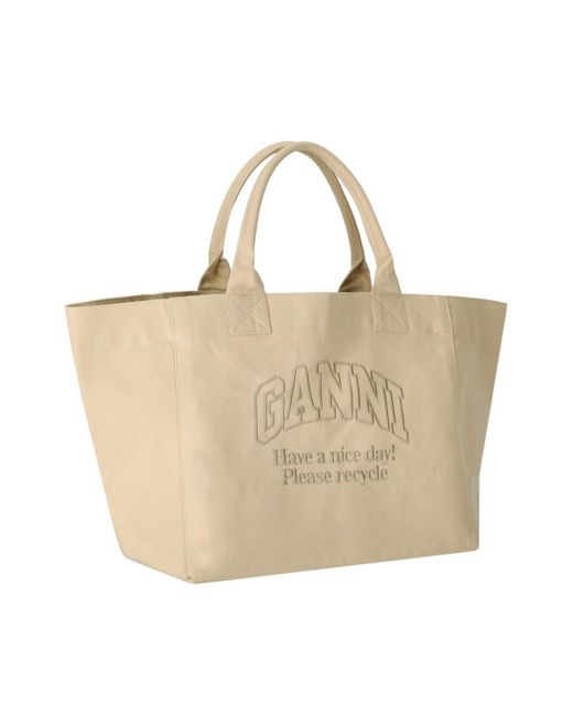Ganni Natural Canvas Maxi Bag