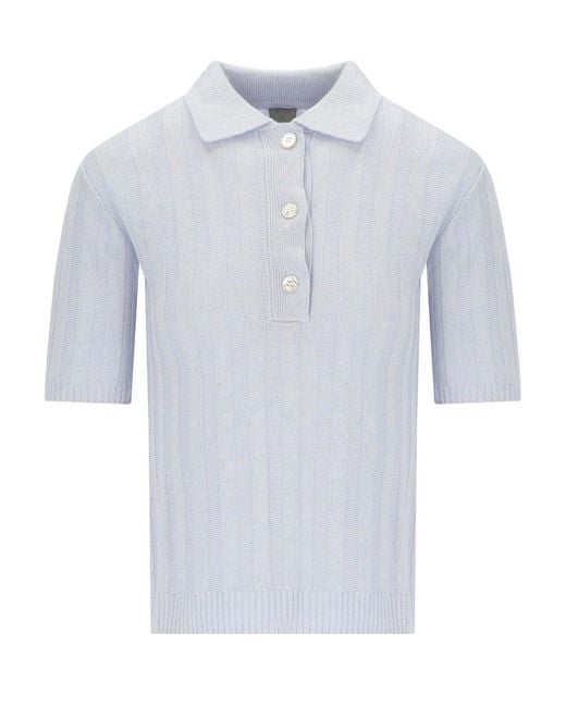 Max Mara Blue Rivetto Polo Shirt