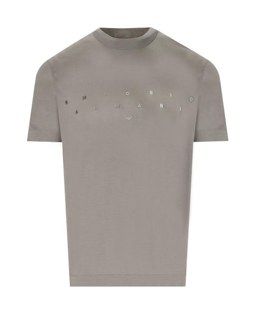 Emporio Armani Puffy Moon T-shirt Met Logo in het Gray voor heren