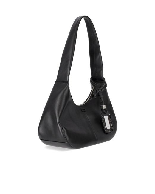 Ganni Black Hobo e medium schultertasche