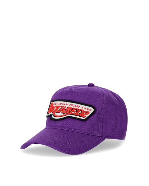 DSquared² Basket E Baseball Cap in het Purple voor heren