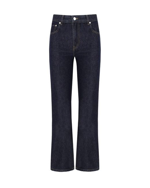 Ganni Blue Betzy Dark Cropped Bootcut Jeans