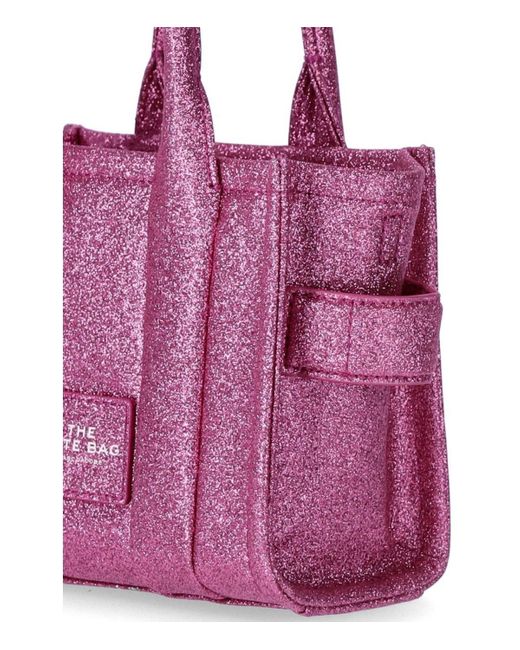 Marc Jacobs The Galactic Glitter Crossbody Tote Lipstick Pink Tas in het Purple