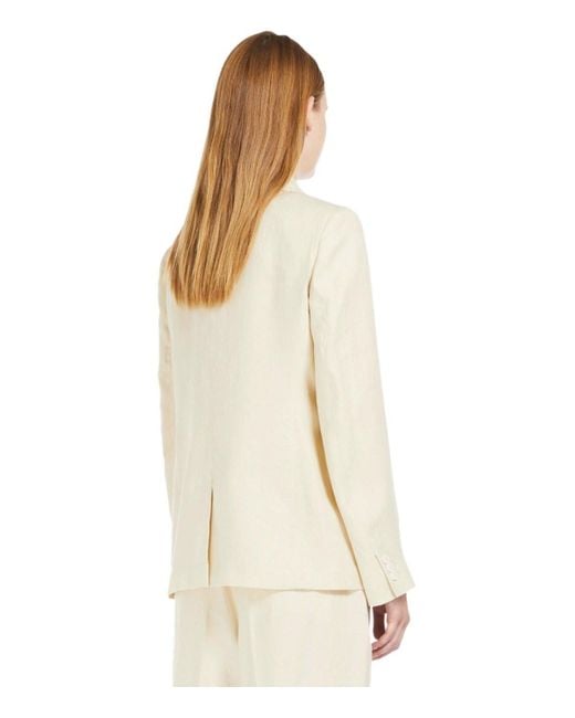 Weekend by Maxmara Natural Nalut Sand Single-Breasted Blazer