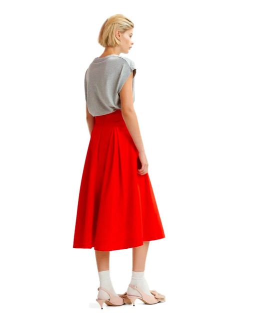 Essentiel Antwerp Red Hosanna Midi Skirt