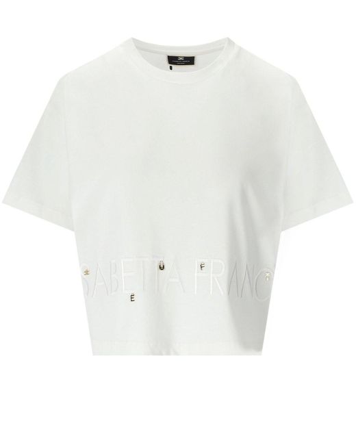 Elisabetta Franchi Oversize T-shirt Met Logo in het White