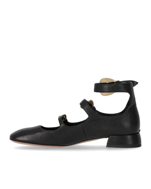 A.Bocca Black Ballet Flat With Straps