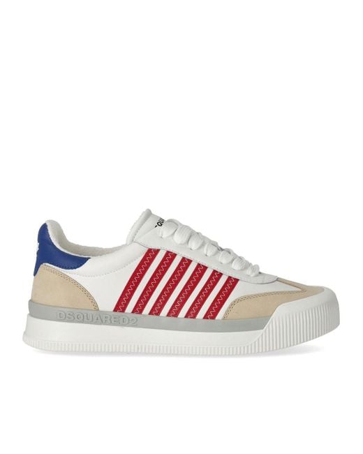 DSquared² Pink New Jersey White Red Sneaker for men