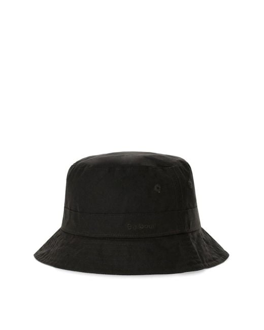 Barbour Black Belsey Wax Olive Green Bucket Hat
