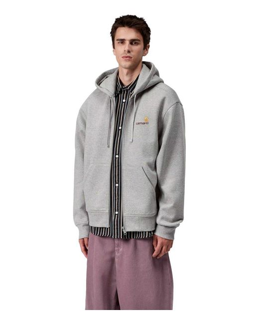Carhartt Gray American Script Hoodie for men