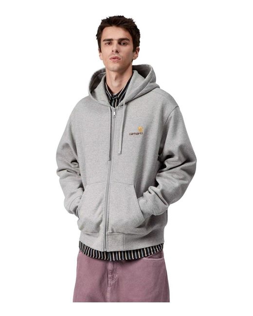 Carhartt Gray American Script Hoodie for men