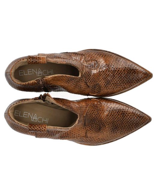 Elena Iachi Brown Tobacco Texan Ankle Boot
