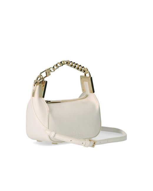 Elisabetta Franchi White Butter Mini Bag With Chain