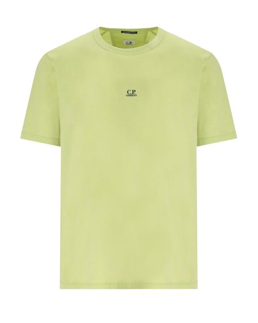 C P Company Yellow Light Jersey 70/2 Pear T-Shirt for men