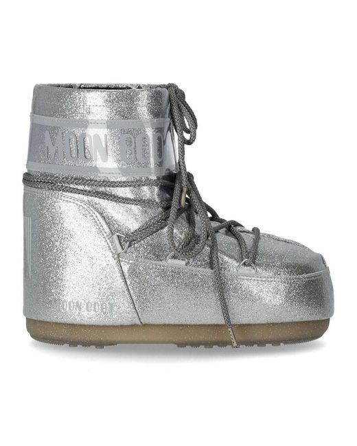 Stivale da neve icon low glitter di Moon Boot in Gray