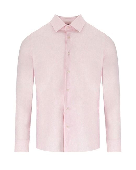 ARCHIVIUM Pink Linen Effect Shirt for men