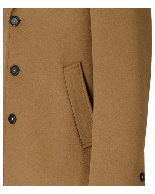 Manuel Ritz Brown Camel Single-Breasted Coat for men