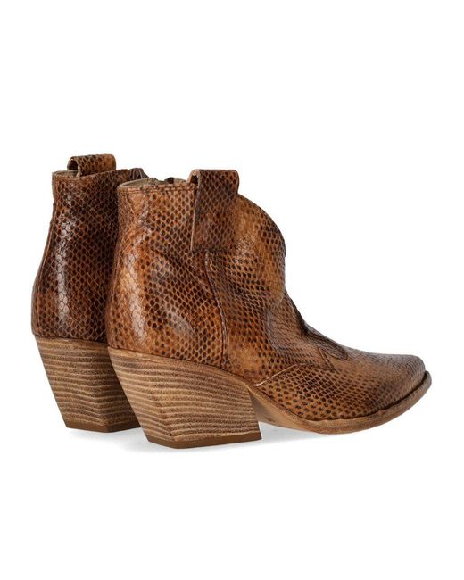 Elena Iachi Brown Tobacco Texan Ankle Boot