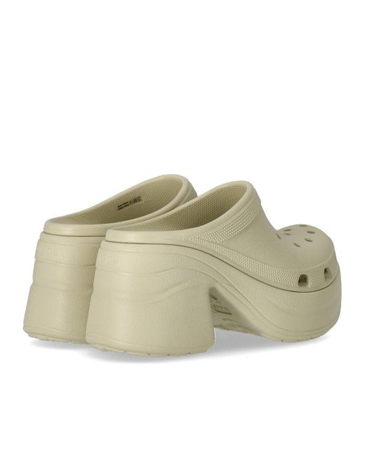 Clog con tacón siren marfil CROCSTM de color White