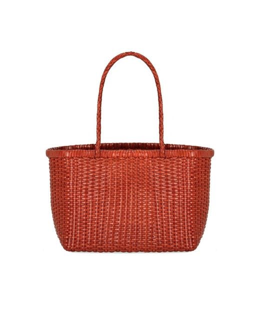 Dragon Diffusion Red Weave Small Basket Bag