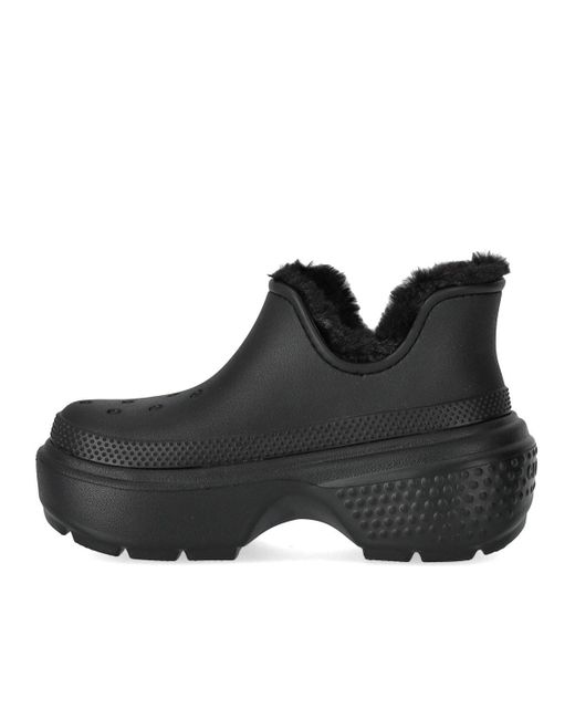 CROCSTM Black Stomp Bootie Mit Fuzzy-Futter