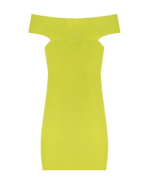 Elisabetta Franchi Green Cedar Knitted Cut-Out Dress