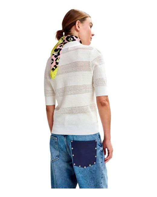 Essentiel Antwerp White Jarts Knitted Poloshirt