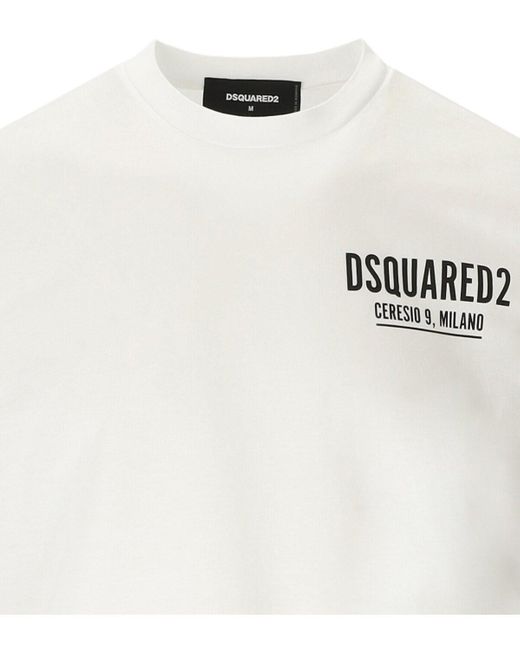 Camiseta mini logo ceresio 9 blanca DSquared² de hombre de color White