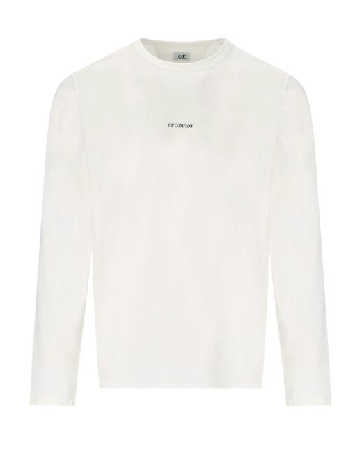 T-shirt brushed jersey logo blanc C P Company pour homme en coloris White