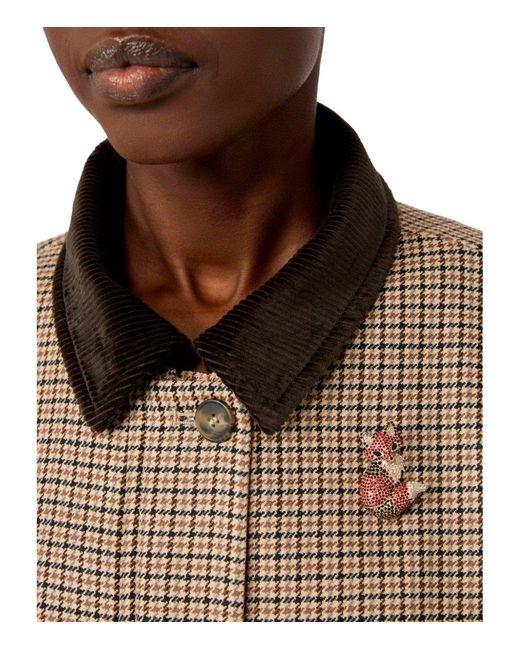 Weekend by Maxmara Brown Perle Fox Brooch